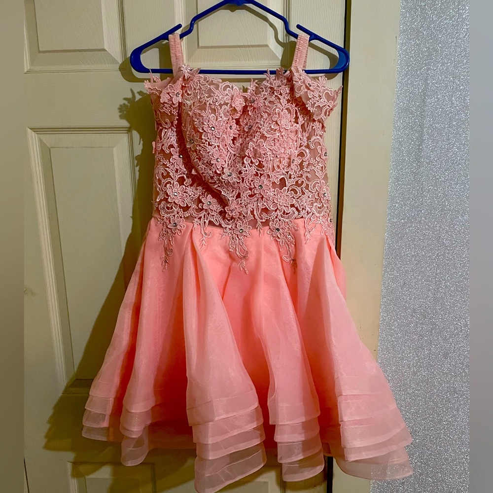 Off The Shoulder Organza homecoming Dress Lace Formal Cocktail Party Gown